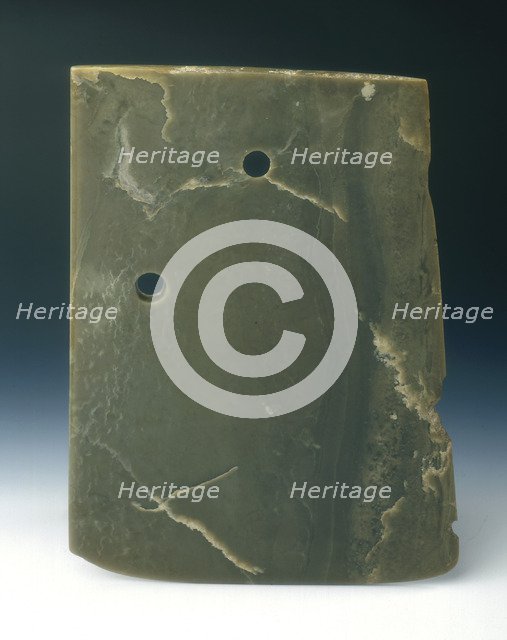 Jade ritual axe blade, neolithic, Shandong Longshan culture, China, c2300-c1700 BC. Artist: Unknown