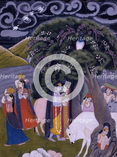 Krishna and Radha Taking Shelter from the Rain, 1775-1800. Creator: Unknown.