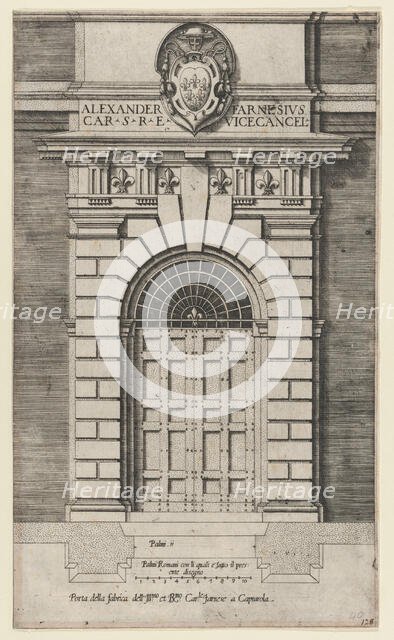 Speculum Romanae Magnificentiae: Porta della fabrica of the Farnese Palace, Caprar..., 16th century. Creator: Anon.