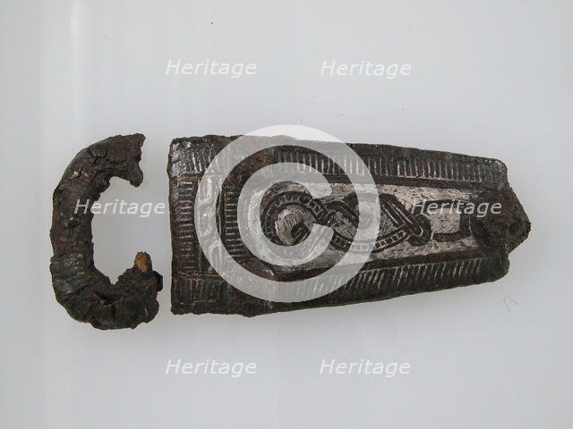 Plate and Loop of a Belt Buckle, Frankish, 7th century. Creator: Unknown.