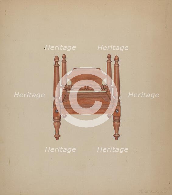 Doll Bed, c. 1938. Creator: Therkel Anderson.