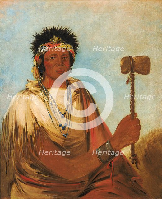 Men-són-se-ah, Left Hand, a Warrior, 1830. Creator: George Catlin.