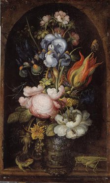 Bouquet of Flowers in a Stone Niche, 1620. Creator: Roelandt Savery.