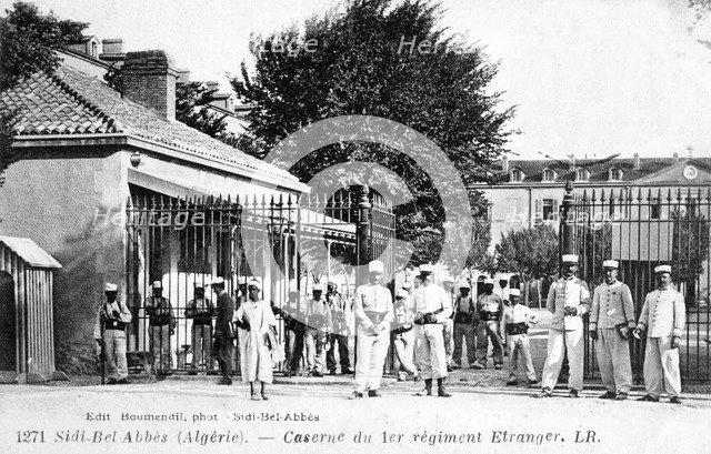 Barracks of the 1st Regiment of the French Foreign Legion, Sidi Bel Abbes, Algeria, 1907. Artist: Boumendil