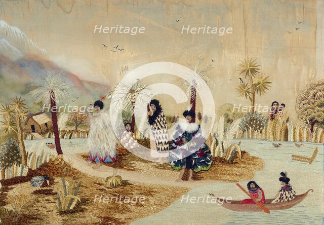 Embroidery, 'Wanganui River', 1891. Creator: Maud Mary Ann Brown.