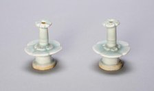 Pair of Miniature Candlestands with Petal-lobed Nozzles, Southern Song dynasty, late 13th century. Creator: Unknown.