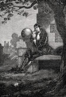 Isaac Newton, English scientist and mathematician, 17th century (c1880). Artist: Unknown