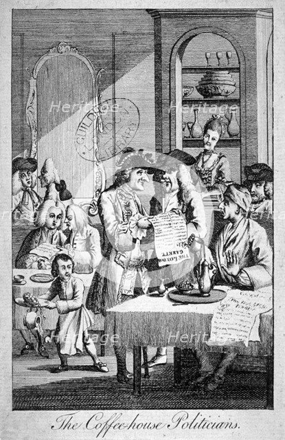 'The Coffee-house Politicians', 1772. Artist: Anon