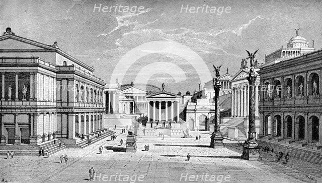 North and east sides of the Forum, Rome, (1902). Artist: C Hulsen
