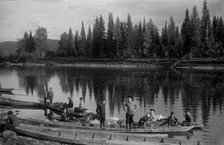 The Land-Management Expedition Boats on the Mrassu River Near the Ulus Taska, 1913. Creator: GI Ivanov.