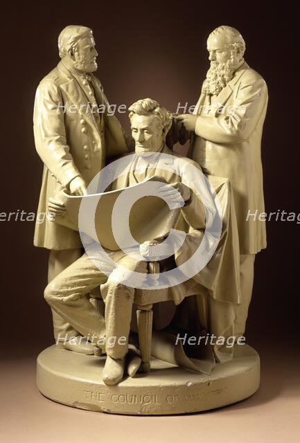The Council of War (Abraham Lincoln, Gideon Welles, Ulysses S. Grant), 1868. Creator: John Rogers.
