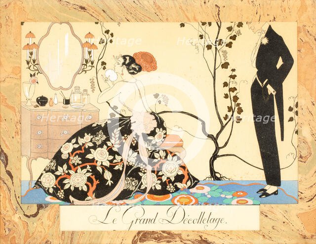 Le Grand Décolletage, from Le Bonheur du Jour ou, Les Graces à la Mode, 1924. Creator: Barbier, George (1882-1932).