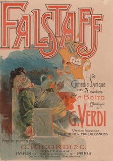 Poster for the opera Falstaff by Giuseppe Verdi, 1894. Creator: Hohenstein, Adolfo (1854-1928).