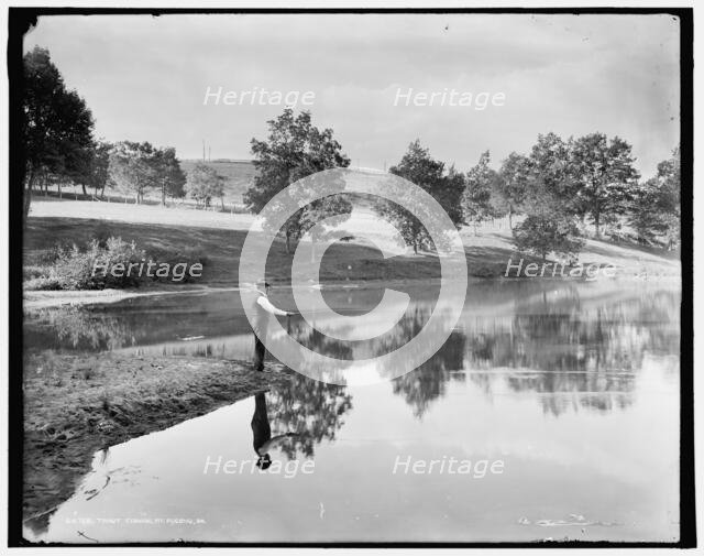 Trout fishing, Mt. Pocono, Pa., (1905?). Creator: Unknown.
