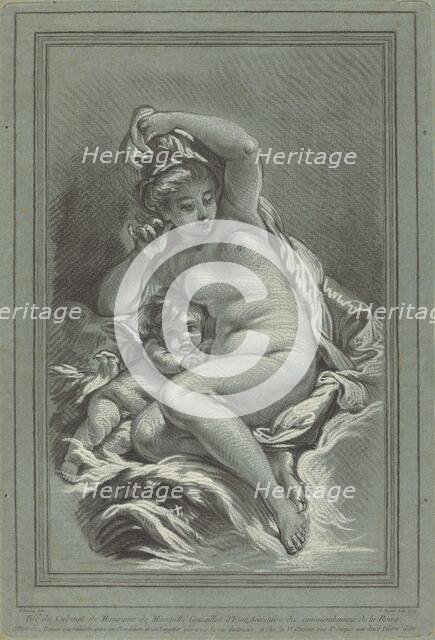 Venus and Cupid on a Dolphin, 1767. Creators: Louis Marin Bonnet, Juste-François Boucher.