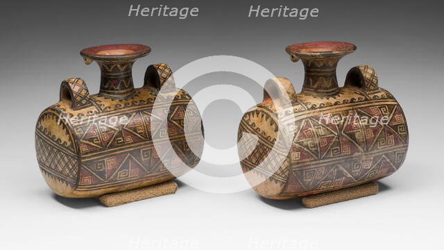 Drum-Shaped Vessels with Textile Motif, A.D. 1450/1532. Creator: Unknown.