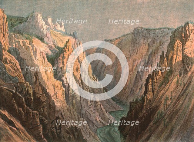 ''The Grand Canyon of the Yellowstone from the Great Falls', 1888. Creator: Thomas Henry Thomas.