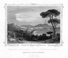 Naples from the hill of Posillipo, Italy, 19th century. Artist: J Poppel