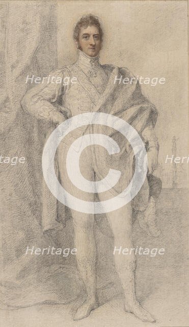 Portrait of George, 5th Duke of Marlborough, with Blenheim in the Distance, 1817-21. Creator: Richard Cosway.