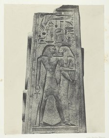 Palais de Karnak, Pilier Devant le Sanctuaire de Granit; Thèbes, 1849/51, printed 1852. Creator: Maxime du Camp.