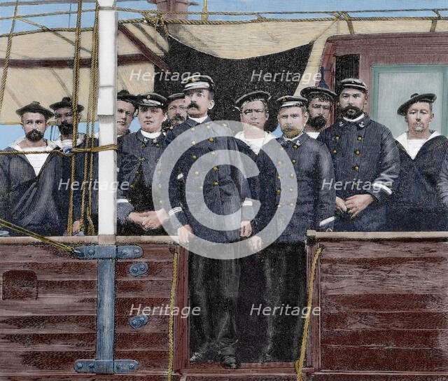 Pierre Loti aboard the gunboat Javelot, 1892.  Creator: Unknown.