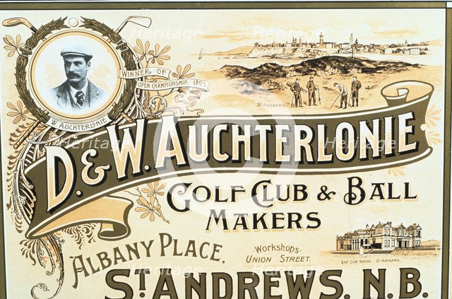 'D & W Auchterlonie, Golf Club and Ball makers', Scottish, c1900. Artist: Unknown