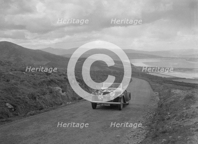 Alvis Speed Twenty tourer competing in the RSAC Scottish Rally, 1934. Artist: Bill Brunell.