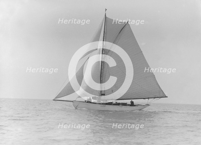 Unknown cutter under sail, 1913. Creator: Kirk & Sons of Cowes.