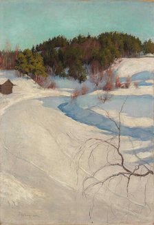 Winter landscape at Myllykylä, 1896. Creator: Halonen, Pekka (1865-1933).