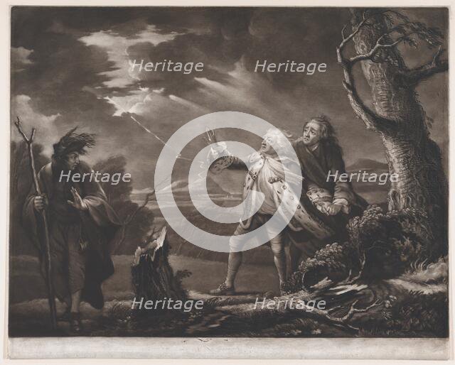 David Garrick as King Lear (Shakespeare, King Lear, Act 3, Scene 1), 1761. Creator: James McArdell.