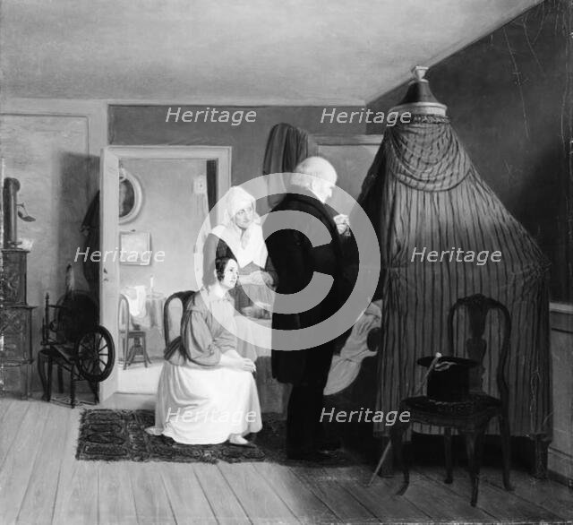 A doctor at the bedside, 1840. Creator: Julius Friedlaender.