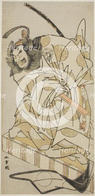 The Actor Nakajima Mihoemon II as Bomon no Saisho Kiyotada in the Play Oyafune Taiheiki..., c. 1775. Creator: Shunsho.