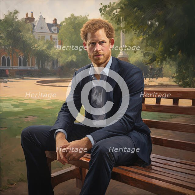 AI Image - Portrait of Prince Harry, Duke of Sussex, 2023. Creator: Heritage Images.