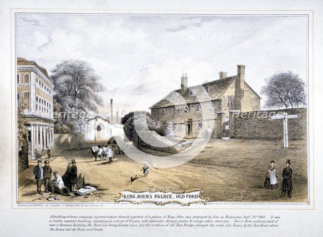 View of King John's Palace, Old Ford, Poplar, London, c1863. Artist: C Coghlan