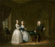 'Portrait of John, 2nd Duke of Montagu, his Wife and their Younger Daughter', c1730 Artist: Gawen Hamilton.