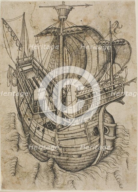 Three-Masted Ship Steering to the Right, c. 1467.