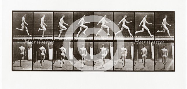 Man running, Plate 65 from Animal Locomotion, 1887 (photograph)