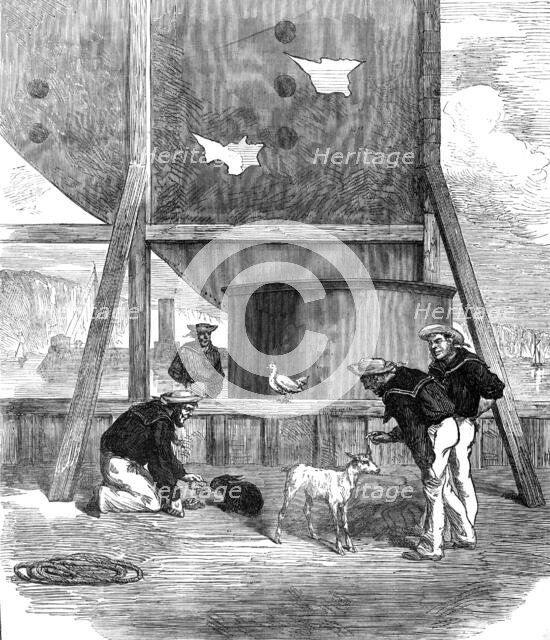 The three occupants of the turret of H.M.S. Glatton when fired at, 1872. Creator: Unknown.