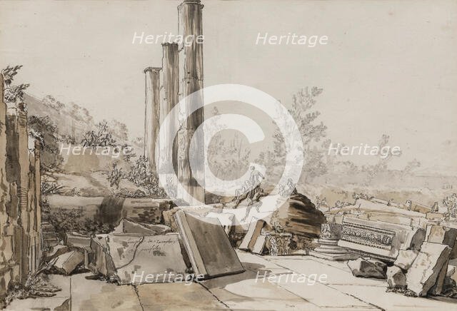 Ruins of the Temple of Serapis at Pozzuoli, 1750. Creator: Claude-Joseph Vernet.