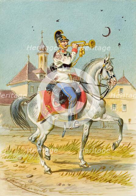 Soldier on horseback, undated. Creator: Franz Gerasch.