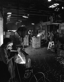 Casting at AT Green & Sons steel foundry, Rotherham, South Yorkshire, 1963. Artist: Michael Walters