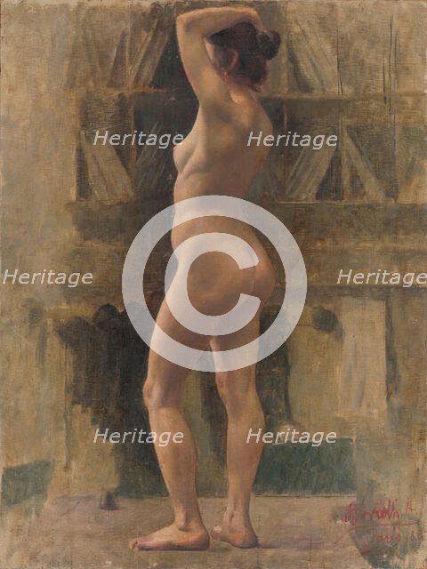 Female Nude, 1889. Creator: Andor Boruth.