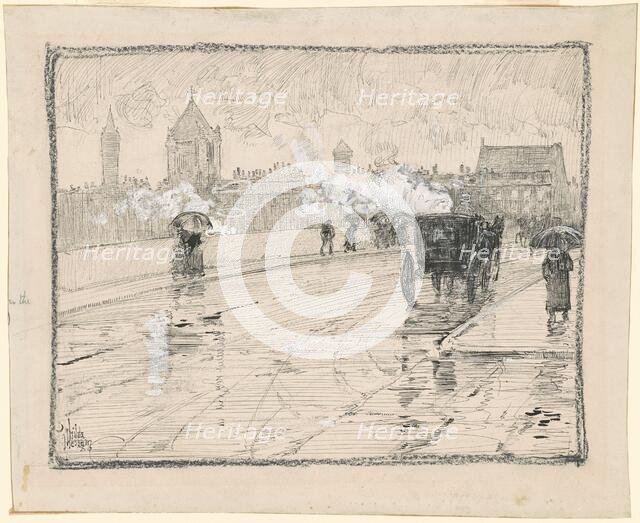 Rainy Day, Boston, 1886. Creator: Frederick Childe Hassam.