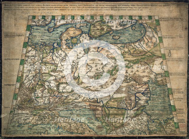 Map of northern and central Europe, 1491. Creator: Nicolas of Cusa.