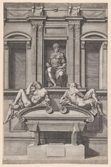 The Tomb of Giuliano de' Medici from The Tombs of the Medici, 1570. Creator: Cornelis Cort.