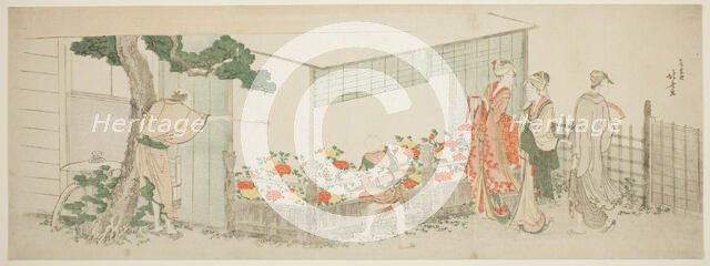 The Peony Show, Japan, c. 1799. Creator: Hokusai.