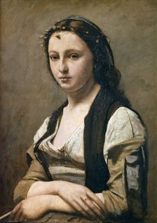 'The Woman with the Pearl', c1842. Artist: Jean-Baptiste-Camille Corot    