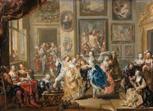 Dancing scene with palace interior , 1731-1734. Creator: Platzer, Johann Georg (1704-1761).