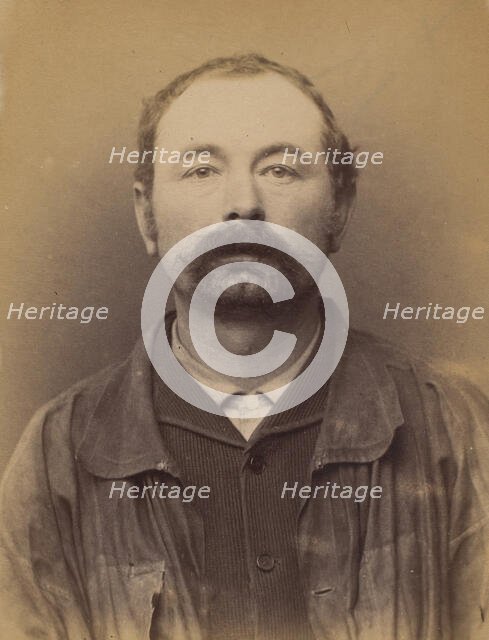 Robyns. émile. 36 ans, né à Lumone (Belgique). Marchand de Pierres (?). Anarchiste. 28/2/94., 1894. Creator: Alphonse Bertillon.