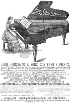 John Brinsmead & Sons' Sostenente Pianos, 1883. Creator: Unknown.